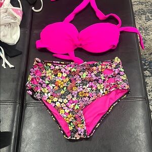 Floral High-Waisted Bikini Set